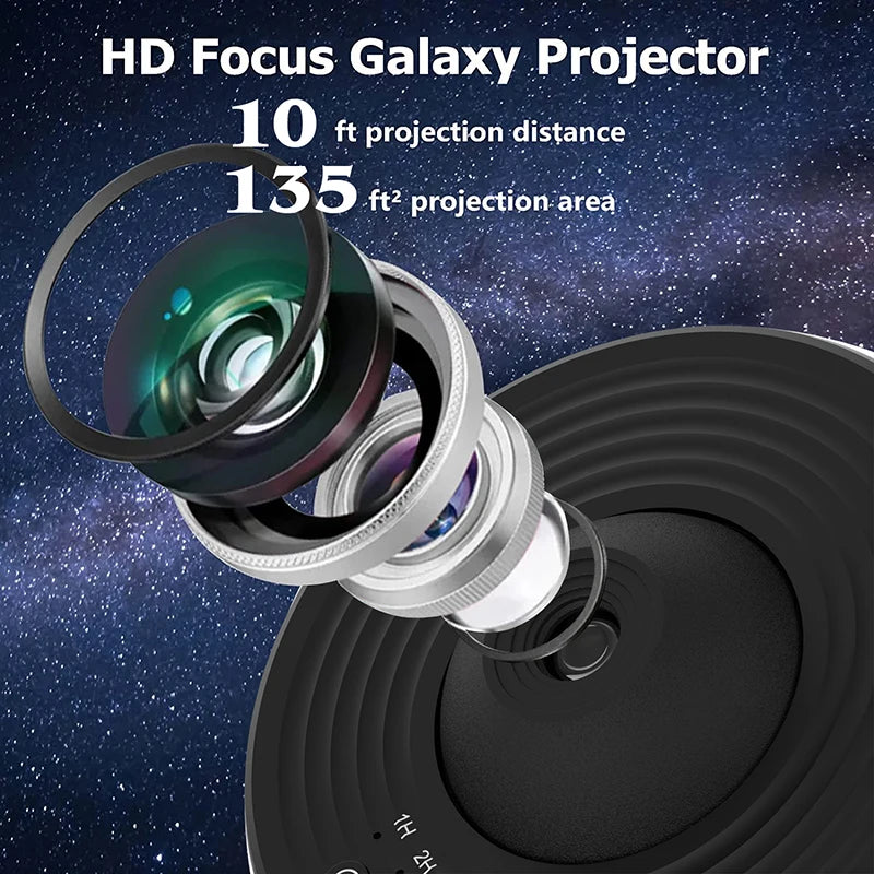 Galaxy Starry Sky Projector – 360° Rotating Night Light