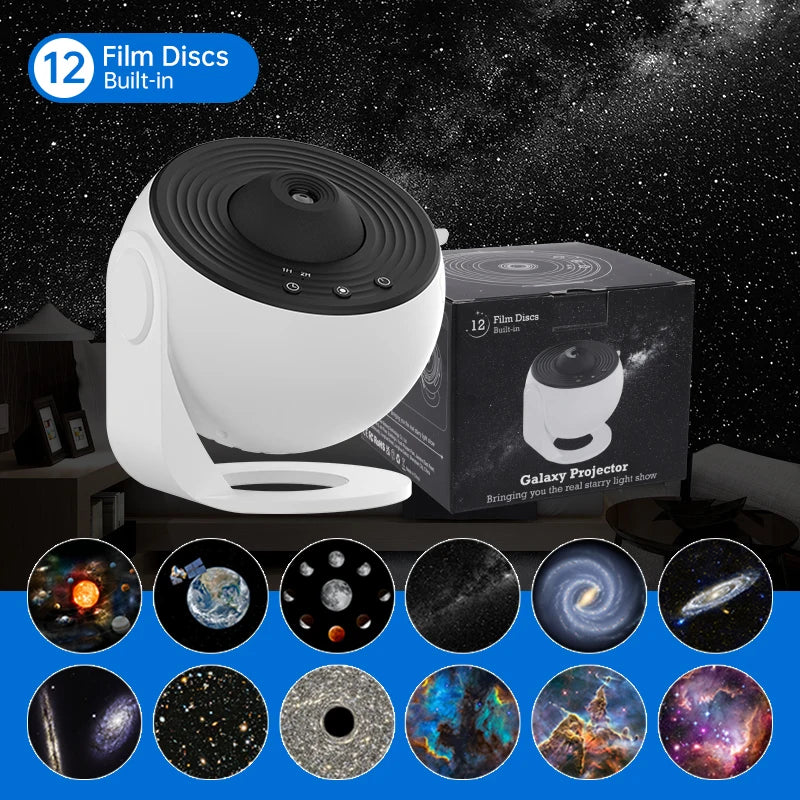 Galaxy Starry Sky Projector – 360° Rotating Night Light