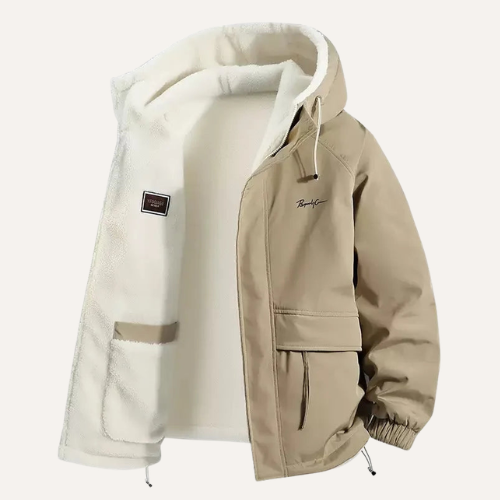 Men’s Winter Fleece Hooded Jacket – Warm Casual Sportswear