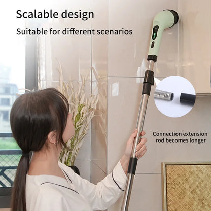 9-in-1 Electric Spin Cleaning Brush – Multi-Surface Scrubber