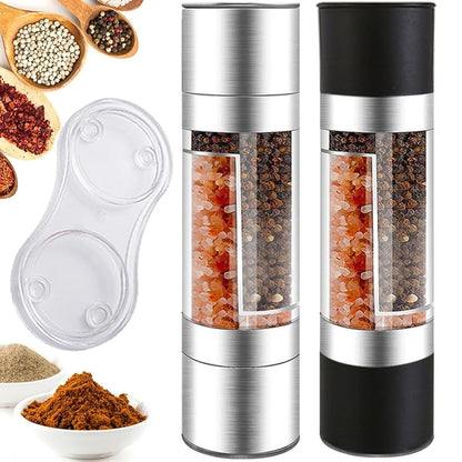 2-in-1 Manual Salt & Pepper Grinder – Stainless Steel Spice Mill