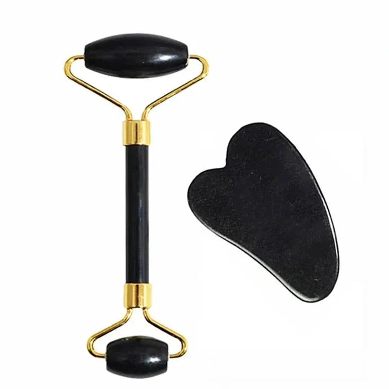 Natural Jade Roller & Gua Sha Facial Massage Set