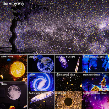 Galaxy Starry Sky Projector – 360° Rotating Night Light