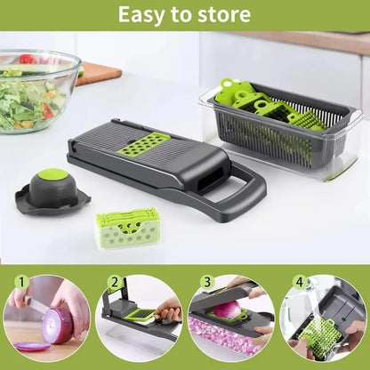 14-in-1 Vegetable Chopper – Multifunctional Food Slicer & Dicer