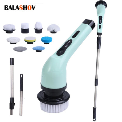 9-in-1 Electric Spin Cleaning Brush – Multi-Surface Scrubber