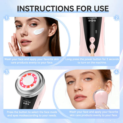 EMS Microcurrent Facial Beauty Device – Portable Skin Care Massager