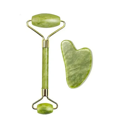 Natural Jade Roller & Gua Sha Facial Massage Set