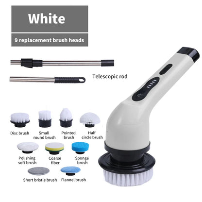 9-in-1 Electric Spin Cleaning Brush – Multi-Surface Scrubber