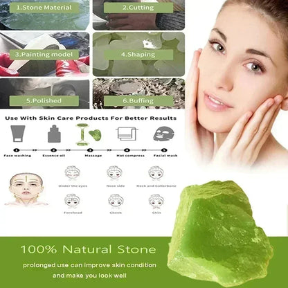 Natural Jade Roller & Gua Sha Facial Massage Set