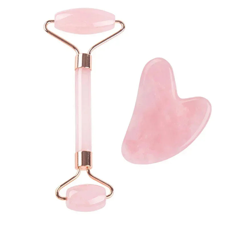Natural Jade Roller & Gua Sha Facial Massage Set