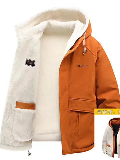 Men’s Winter Fleece Hooded Jacket – Warm Casual Sportswear