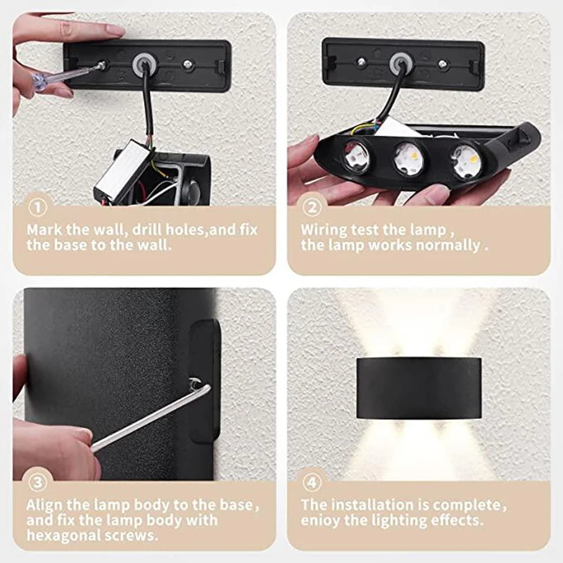 Modern LED Wall Sconce – White Up & Down Wall Light