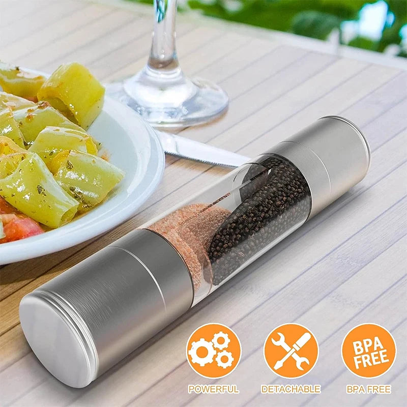 2-in-1 Manual Salt & Pepper Grinder – Stainless Steel Spice Mill